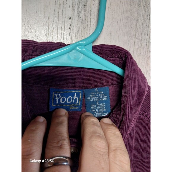 Vintage 90s Disney Pooh Tigger Piglet Mulberry Corduroy Button Up S - Picture 4 of 6